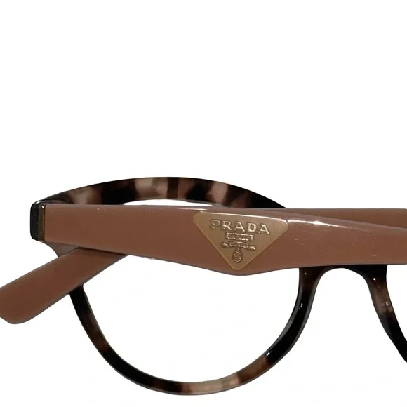 Prada Eyeglass Frames Tortoiseshell Nude Arms Case Included - Picture 4 of 11